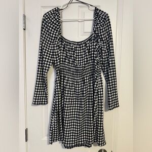 H&M Black and White Checkered Dress